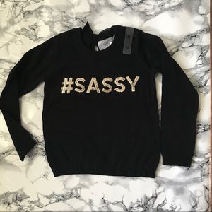 Children’s Place Black Sweater w/ Gold lettering.